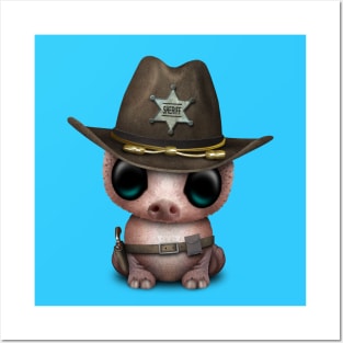 Cute Baby Pig Sheriff Posters and Art